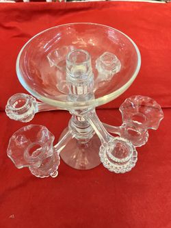 1930’s Clear Cambridge Epergne Candelabra 