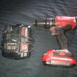 Craftsman 1/2. ...V20 Cordless Drill & Charger W/Battery.  $18