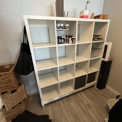 IKEA KALLAX 4x4 White Shelf Unit - Moving Sale!