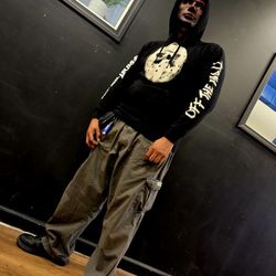FRIDAY THE 13TH X VANS HOODIE | MENS LARGE BLACK GLOW IN THE DARK SWEATER | JASON