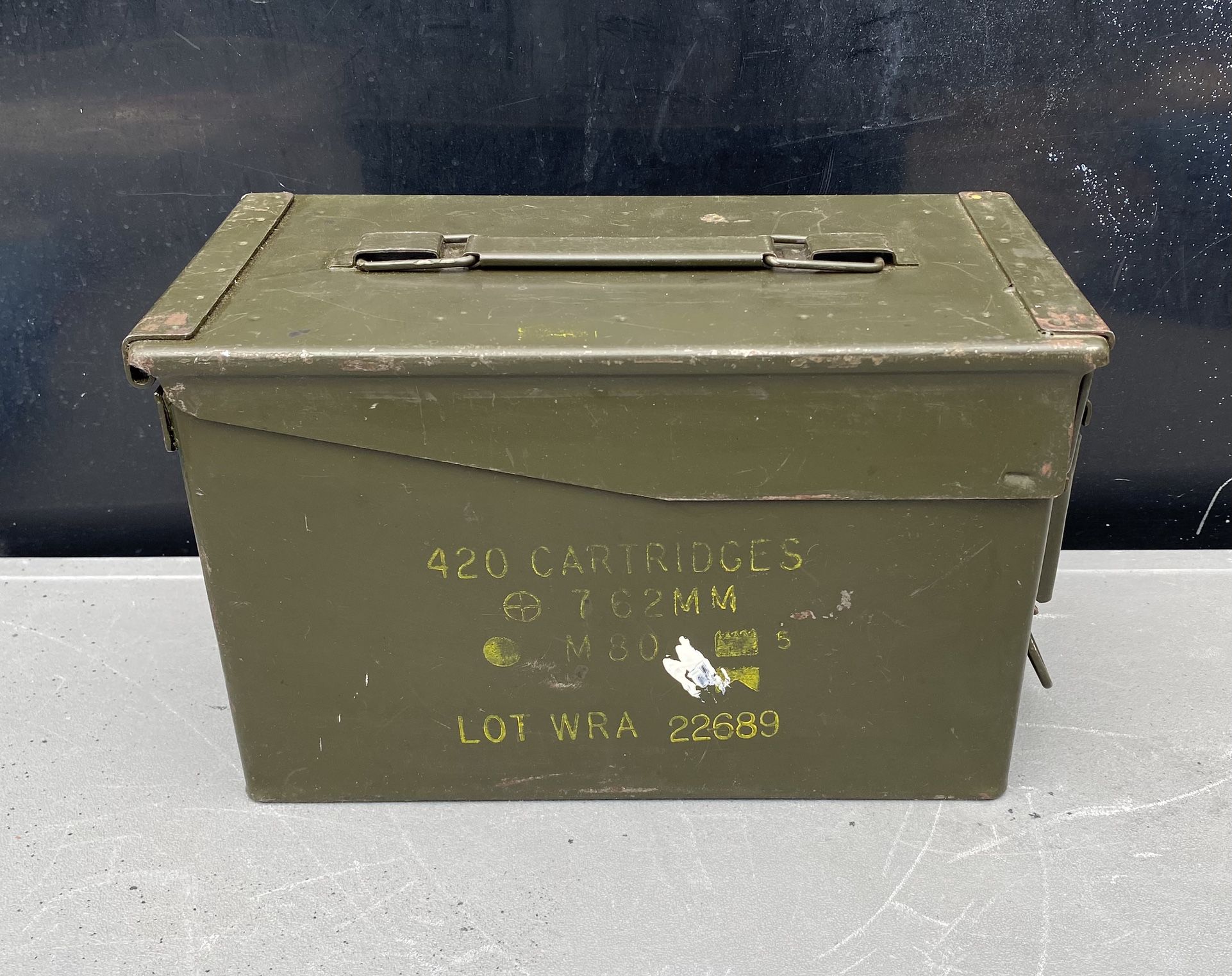Vintage Military Army Ammo Can Storage Box