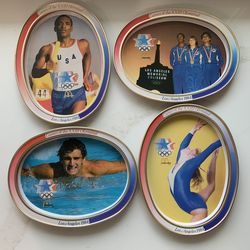McDonalds Los Angeles 1984 Games of the XXIII Olympiad 4 Metal Plates/Trays New, Unused