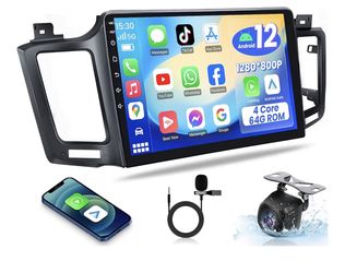 4Core+64G ROM Car Radio for Toyota RAV4 2013-2018: Wireless Carplay&Android Auto for RAV4 Stereo Upgrade with 10.2 Inch 1280 * 800 Touch Screen 5G WiF