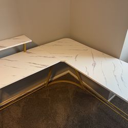 Marble Top L Shaped Desk