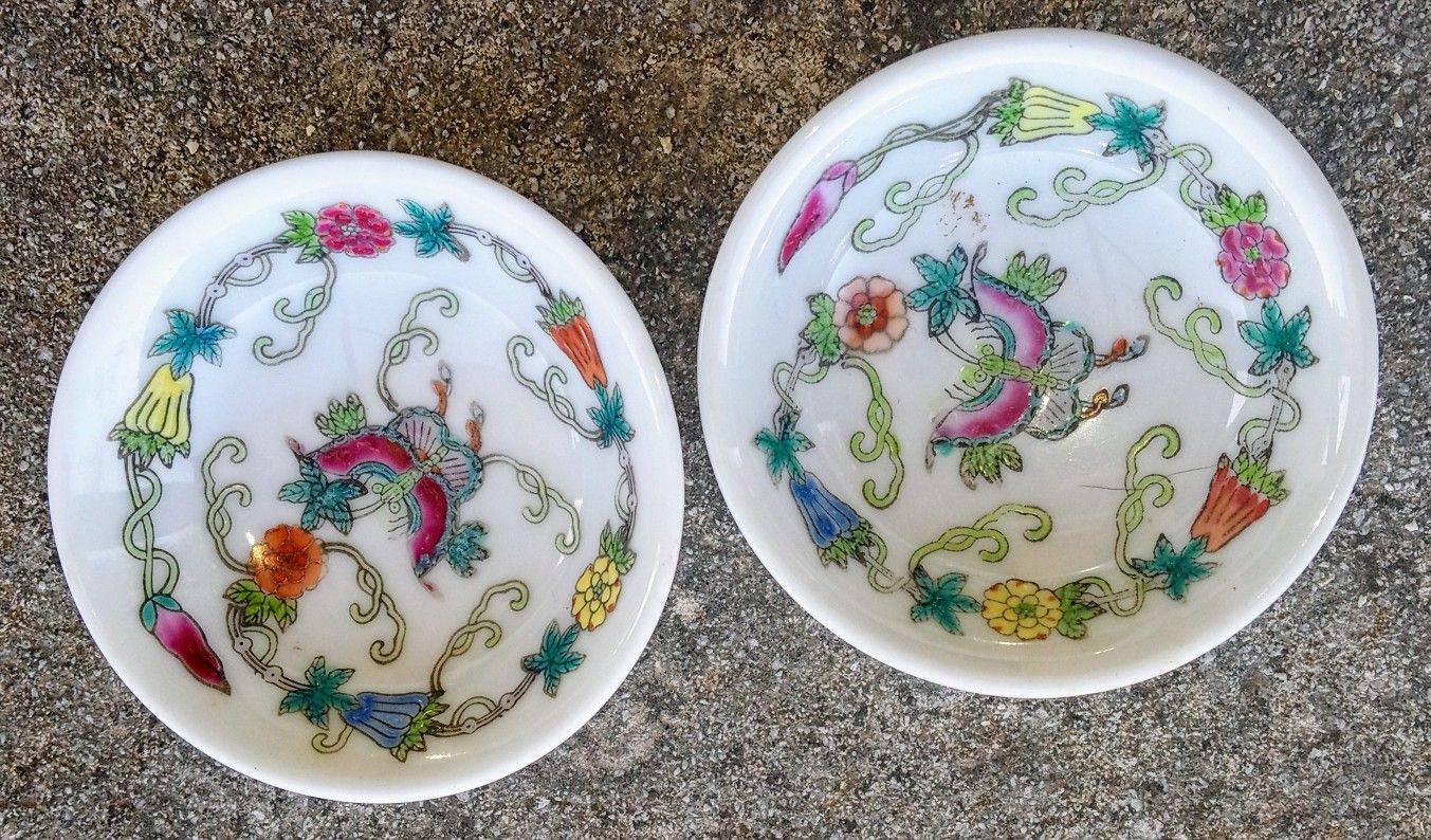 Vintage Hand Painted Butterfly Dishes