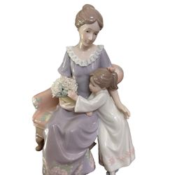 Vintage Beautiful Always &Forever Porcelain Mother Daughter Figurine Collectible