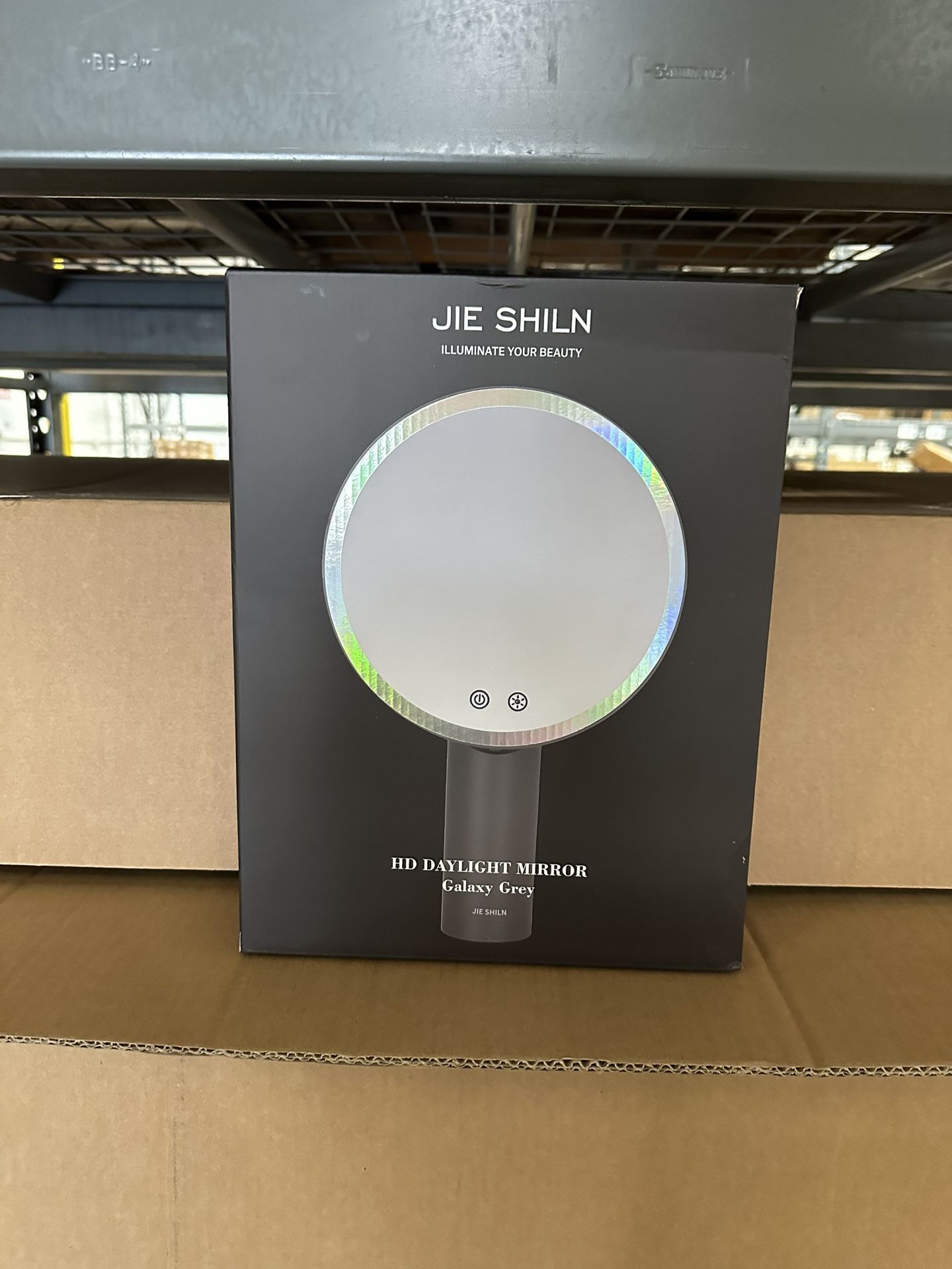 8.9-Inch Vanity Mirror with Lights – Makeup Mirror with 3 LED Color Modes, 5X Magnification, Rechargeable & Adjustable Brightness, Touch Screen LED Mi