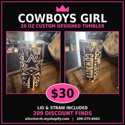 Cowboys Girl Custom Designed Tumbler - 20 oz
