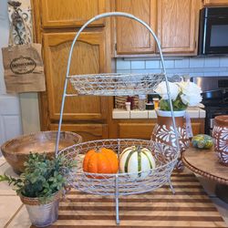 Two tier metal basket