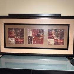 Large Modern Framed Abstract Wall Art – 61” x 31”