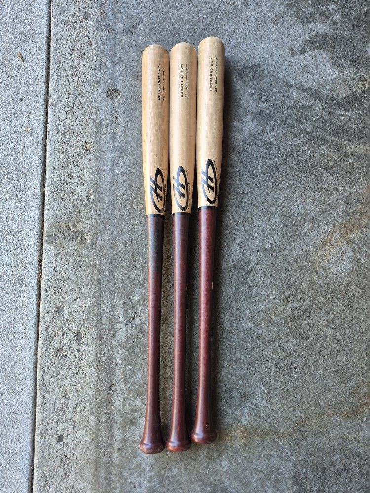 3 Baseball Bats. Adult 33/30 Birch Bobby Witt JR Model