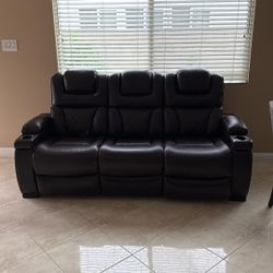 Leather Recliner sofa Dual