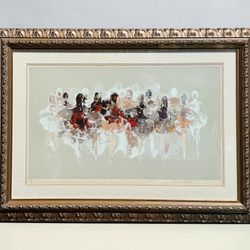 ⭕️ Large Framed Ballerinas Lithograph Signed Hilda Gleizer Rindom 34” x 47”
