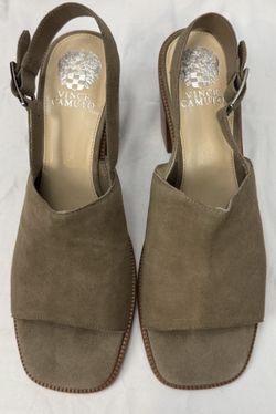 Vince Camuto Brendiza Suede Slingback Sandals Women's Size 11 Brown Heel
