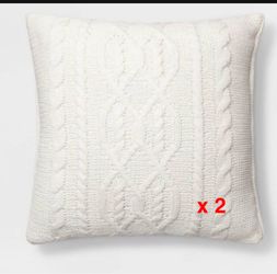 Set of 2 Oversized Cable Knit Chenille Throw Pillow - Threshold