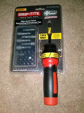 Ratcheting Screwdriver Set ~ 28 PC. Quad Drive ~ Brand New