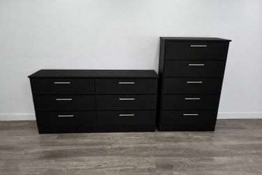 BLACK DRESSER + CHEST
