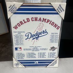 Vintage 1988 Los Angeles Dodgers World Series Champions Plaque! Light scratches. 14.5x19.5in