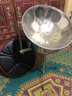 Low C tenor Steelpan from Trinidad w case and stand