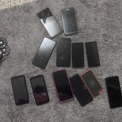 Lot of 12 android smart phones 