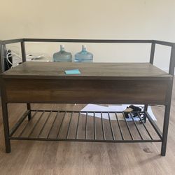 Wooden Storage Bench. 35.5x24x15.5”