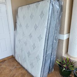 NEW QUEEN PILLOW TOP MATTRESS AND BOX SPRING -Also Available In All Sizes.