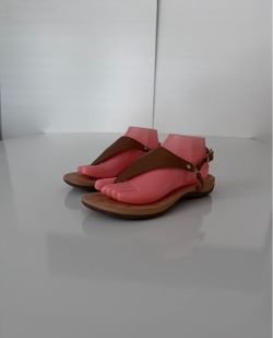 Vionic KIRRA Comfort Womens Tan Brown Leather Sandal Buckle Orthopedic Size 8 US