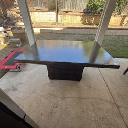 Wooden dining table with chairs 