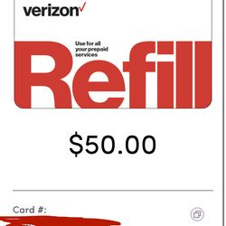 $50 Verizon refill card
