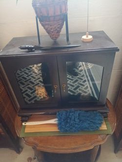 Safari Collection Plus End Table, Side Stand, Curio Cabinet, Two Large Shelves.