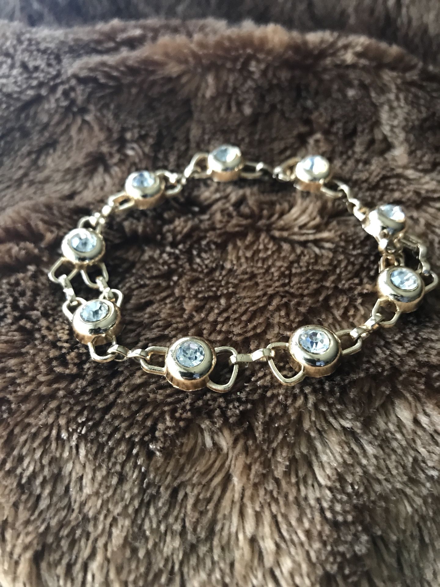 Gold plated crystal bracelet