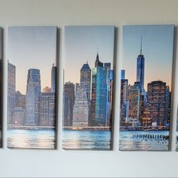 New York Skyline- 5 Piece Canvas