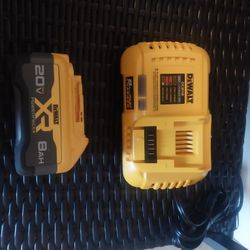 DEWALT FAST CHARGER 20V LITHIUM WITH BATTERY 8.0 AH