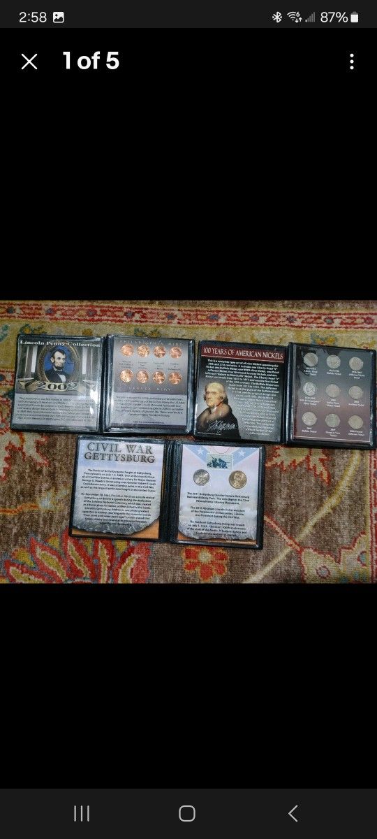 First Commemorative Mint Set Of 3 Booklets (Civil War, Nickels, Pennies)