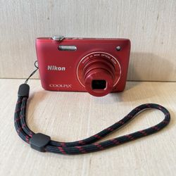 Nikon Coolpix S4100 14.0MP Red Digital Camera Tested Good w/Bat-Char-Card Read! 