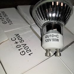 50 Watt Halogen Light Bulbs  GU10 Base - 7 Lot