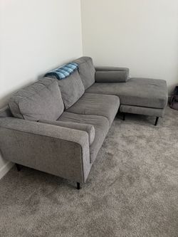 Gray Sectional Sofa with Chaise – Great Condition