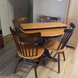 Cute Dining Table With Extension, With 4 Chairs 
