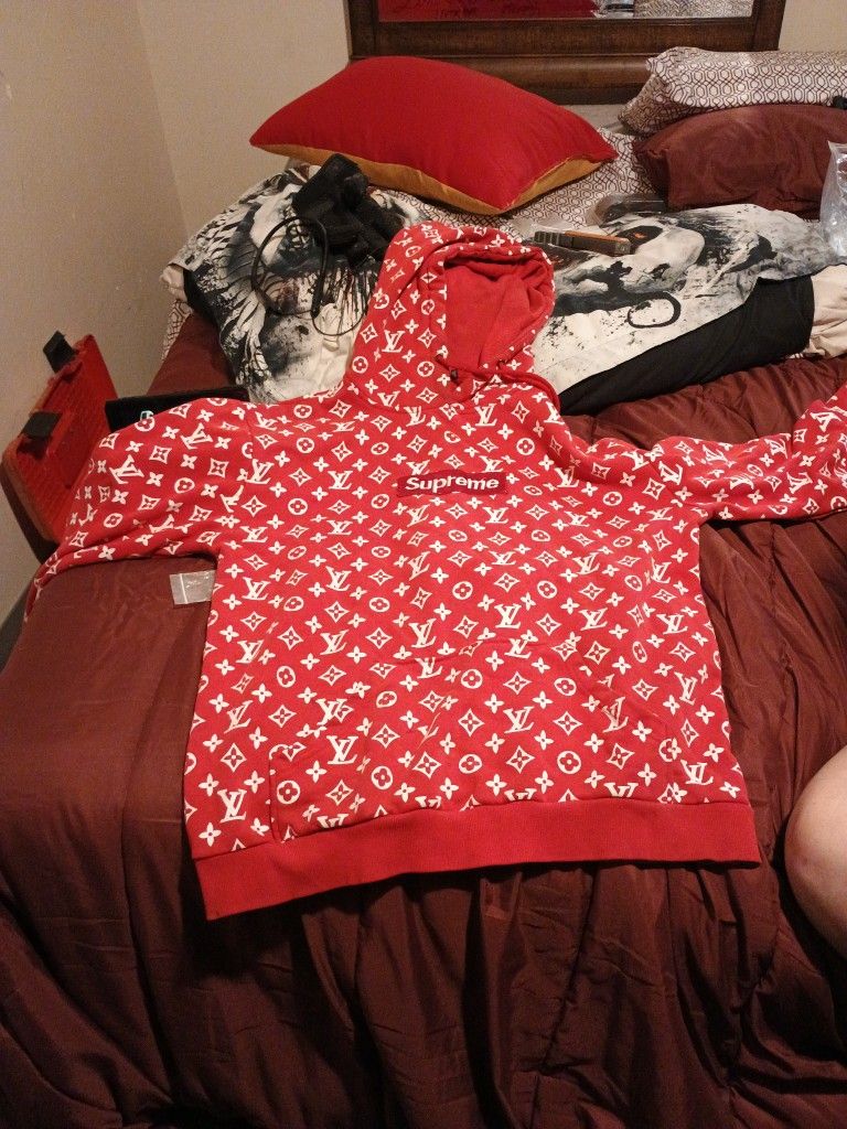 Louis Vuitton Supreme Red Hoodie