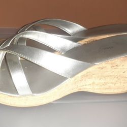 Silver Wedge Sandals 