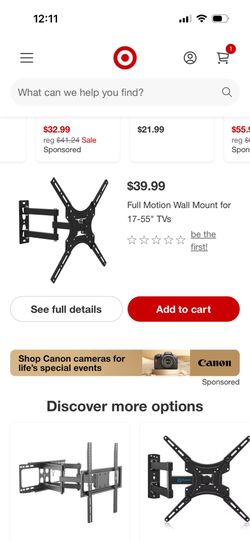 Full motion TV wall mount