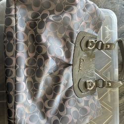 Coach Grey Purse With Wallet