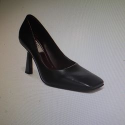 Franco Sarto Black Leather 3.5" Heel, 6M, NEW