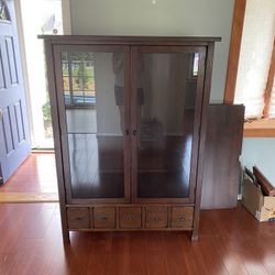 Pottery Barn Glass Front Hutch