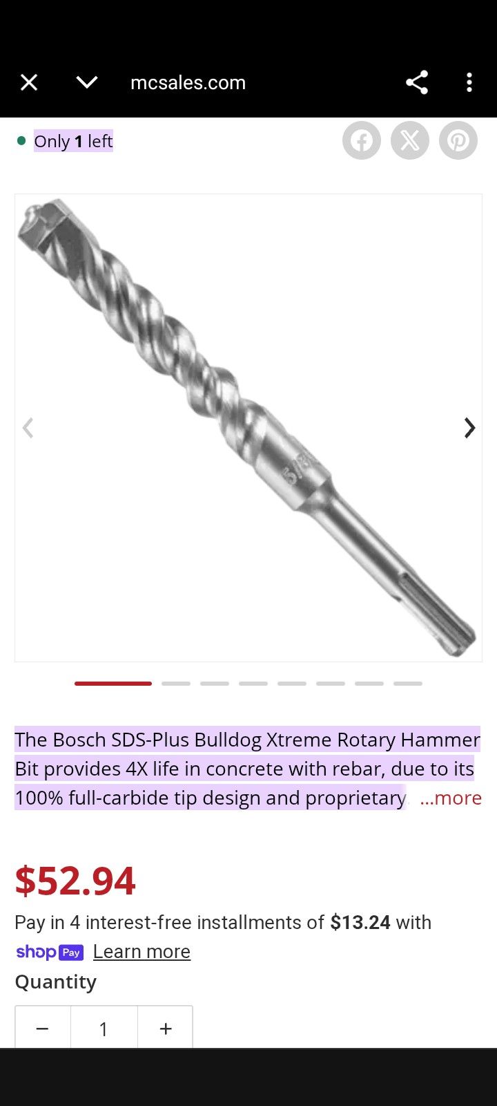 Concrete Drill Bit