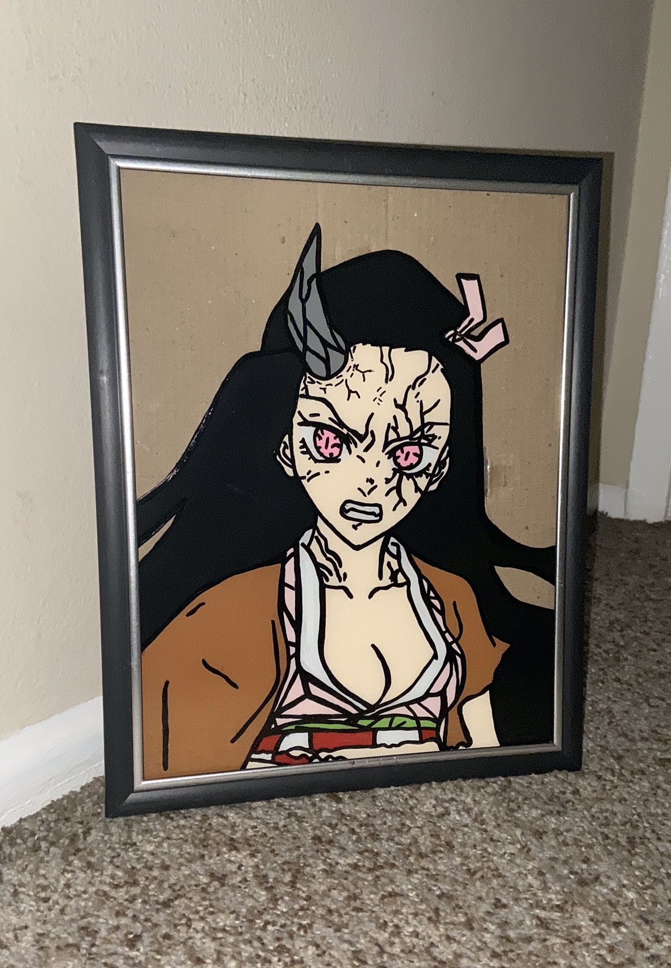 Glass Anime Painting Demon Slayer Custom Portraits Of Friends, Family, & Pets. LOCATED IN COVINA