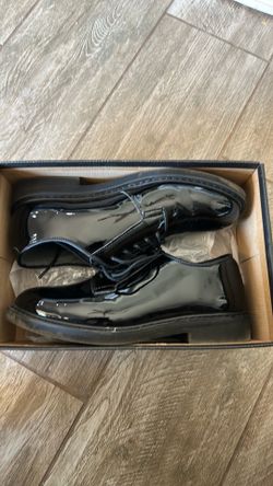 Black military dress shoes