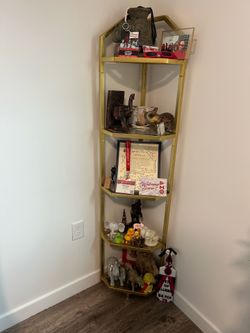 Gold Corner Shelf Stand