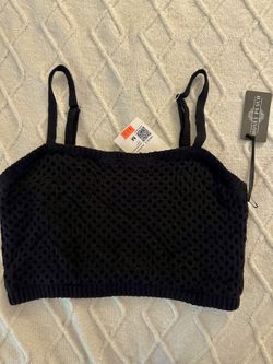 Black Crop Top Small Women