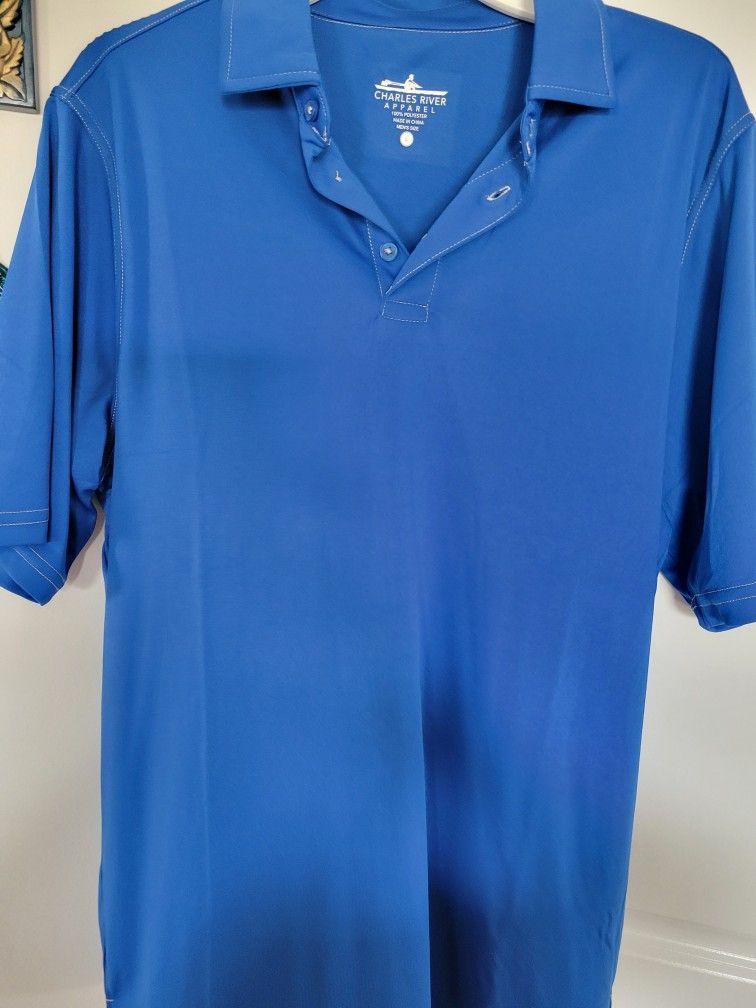 Men Shirt Short Sleeve Blue NEW